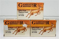 3 Boxes Gamemaster 20 Guage 2 3/4” Rifle Slugs
