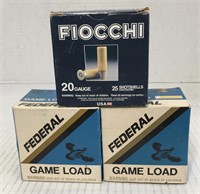 2 boxes Federal Game Load 20 gauge 2 3/4 inch 8