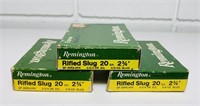 3 Boxes Remington 20 Guage Slugs