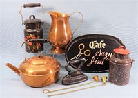 Copper Ware, Canisters + Sign