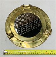Brass Porthe with Mirror, 9” diameter