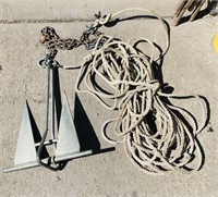 Boat Anchor w/ Chain and Good Rope