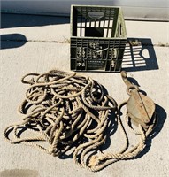 Big Double Pulley Block and Tackle w/Crate
