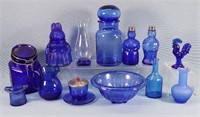 Group of Assorted Cobalt Glass