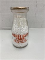 "Hughes Dairy Farm" Half Pint Milk Bottle