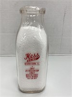 "Hess Dairy" Pint Milk Bottle