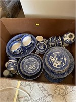 Large Blue and White China Lot