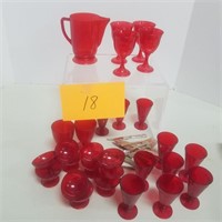 Red Plastic Children's Dishes