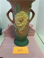 Roseville Peony 15 1?2" Handled Vase