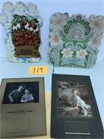 Advertising Calendars (2) & 2 Vintage Card Holders