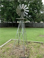 Metal 8 Foot Windmill, Yard Art