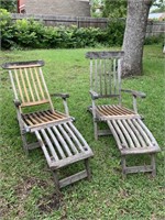 Wooden Adjustable Patio Lounge Chairs