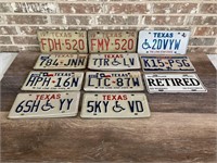 (20) License Plates, Some Texas Vintage