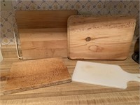 (4) Cutting Boards incl 3 Wood & 1 Plastic