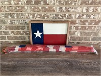 (2) American & Texas Flags