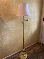 Brass Floor Lamp w/ Adjustable Arm & Shade