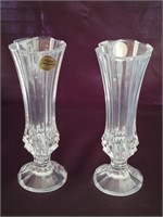 (2) Lead Crystal Bud Vases in original box