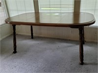 Midcentury Dining Table with Turned Legs