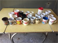Lot of Coffee Mugs and a Thermal Cup as pictured