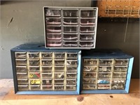 (3) Parts Bin Drawer Cabinets, Contents Included