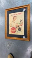 Vintage Framed Coca Cola Advertising 470x570
