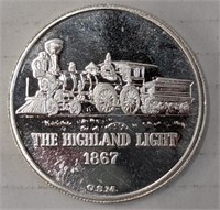 Silver 1 oz 1867 highland round