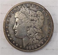 Silver 1886-o Morgan dollar