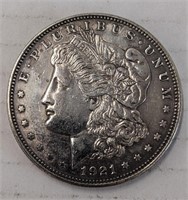 Silver 1921-d Morgan dollar