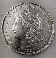 Silver 1921-d Morgan dollar