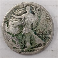Silver 1917 Walking liberty half dollar