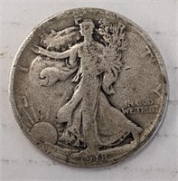 Silver 1918 Walking liberty half dollar