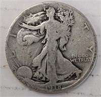 Silver 1918-s Walking liberty half dollar