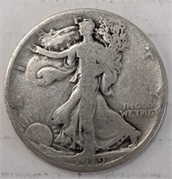 Silver 1919-d Walking liberty half dollar