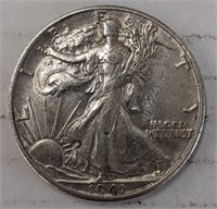 Silver 1941 Walking liberty half dollar