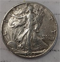 Silver 1944 Walking liberty half dollar