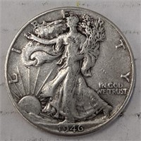 Silver 1946 Walking liberty half dollar
