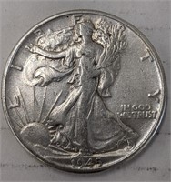 Silver 1945 Walking liberty half dollar