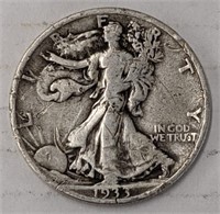 Silver 1933 Walking liberty half dollar