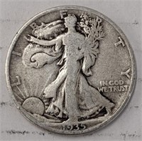 Silver 1935 Walking liberty half dollar
