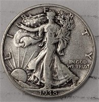 Silver 1938 Walking liberty half dollar