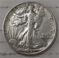 Silver 1943 Walking liberty half dollar