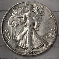 Silver 1946 Walking liberty half dollar