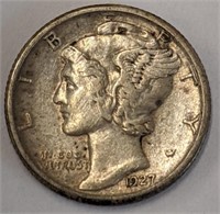 Silver 1927 Mercury dime