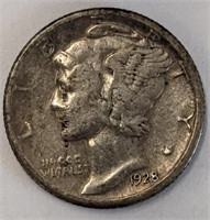 Silver 1928d Mercury dime