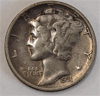 Silver 1931 Mercury dime