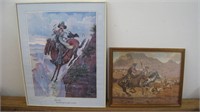 Pair of Western Themed Cowboy Framed Prints