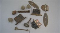 Lot of Antique Door Hardware, Glass Knobs & Locks