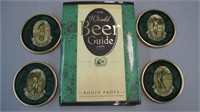 Beer Guide Book and 4 Glass Golf Themed Coasters