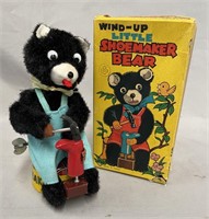 Wind Up Tin Litho Shoemaker Bear.