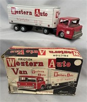 Boxed Marx Tin Western Auto Tractor Trailer